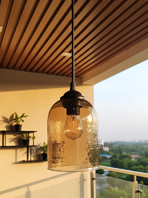 Amber Hammered Glass Wall Sconce(Green)