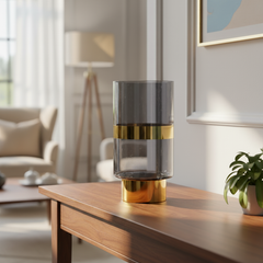 Luxe Gold Band Glass Flower Vase