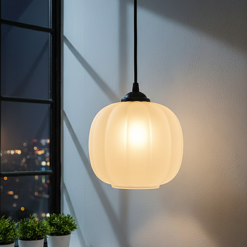Luna Mist Frosted White Ceiling Pendant Lamp (White)