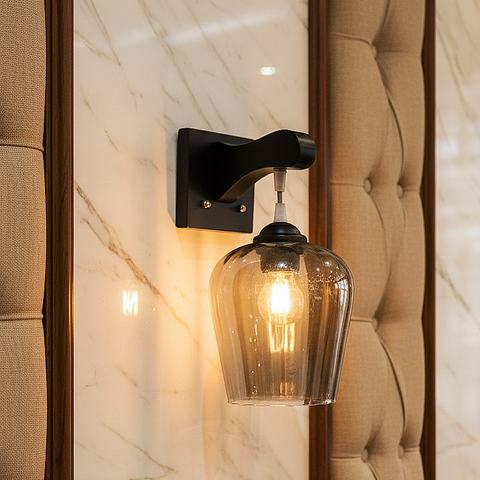 Black Lustrous Glow Modern Wall Lamp