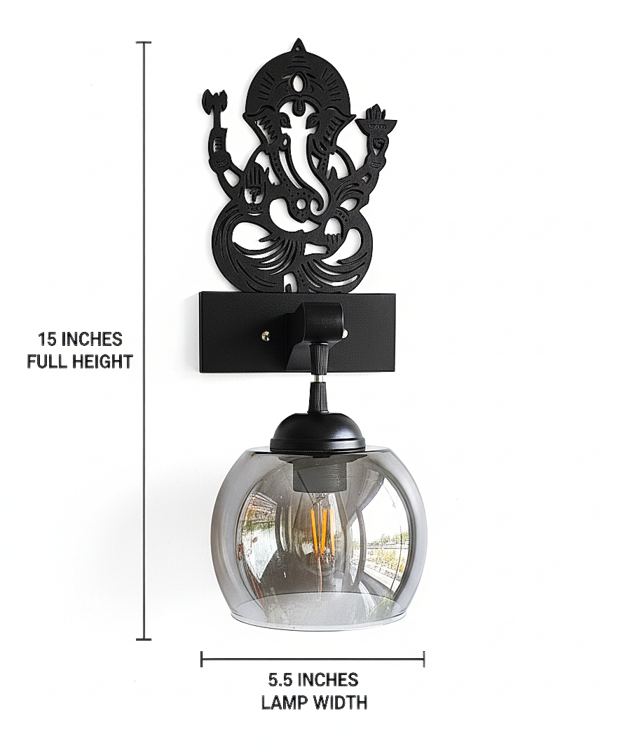 Ganesha-Inspired Decorative Wall Light (Dark)