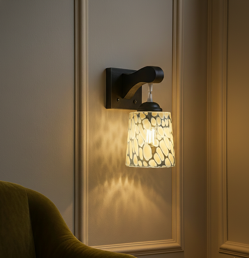 Designer Frosted Glass Wall Light