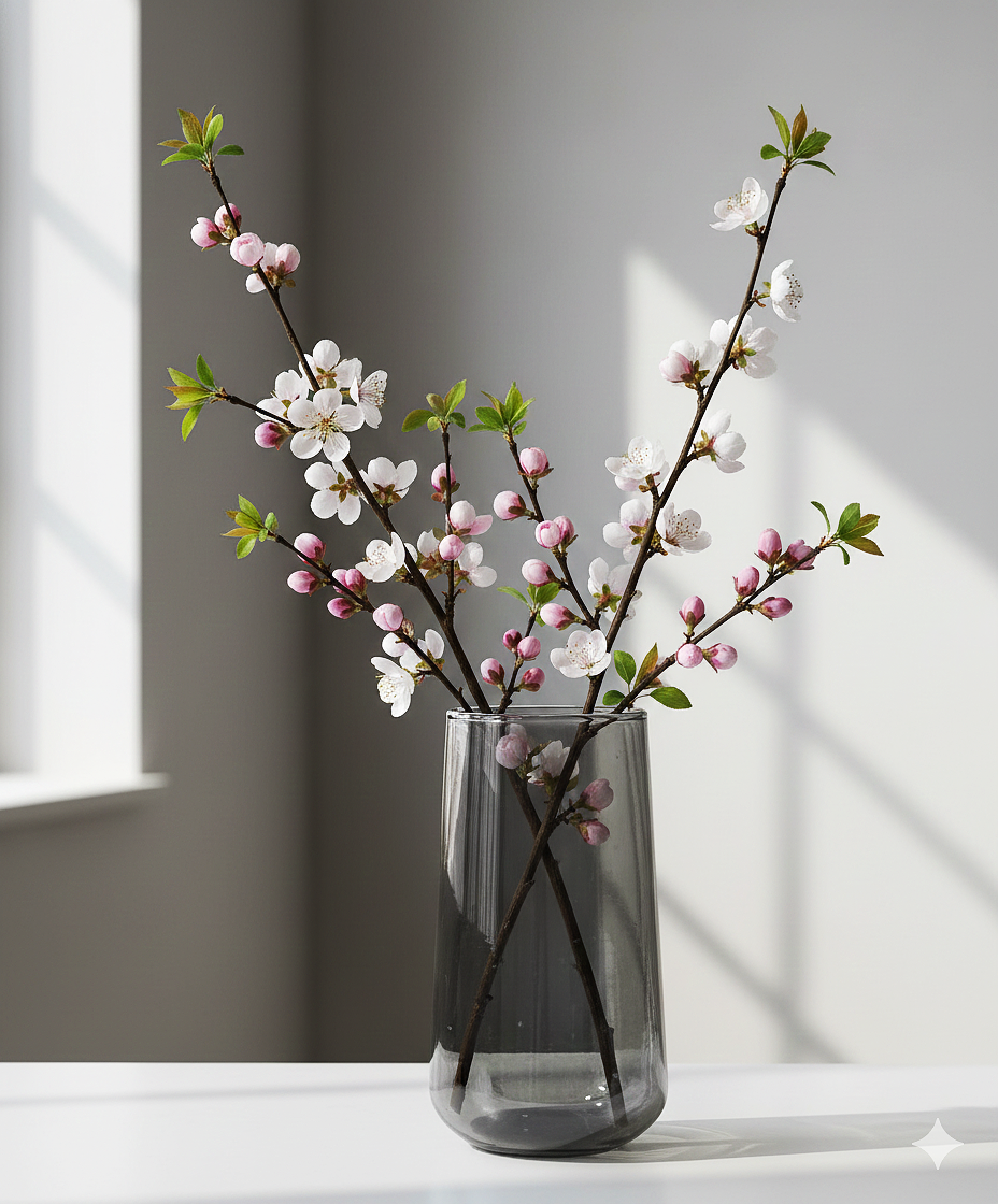 Smoked Grey Minimal Glass Vase