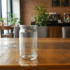 Modern Clear Glass Juice Tumblers (Set of 2)