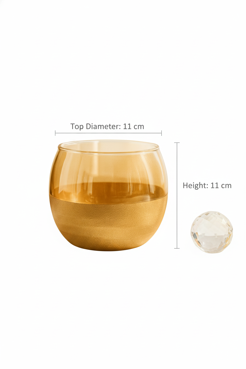 Frosted Gold Glass Flower Vase