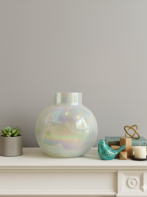Aurora Pearl Iridescent Glass Vase