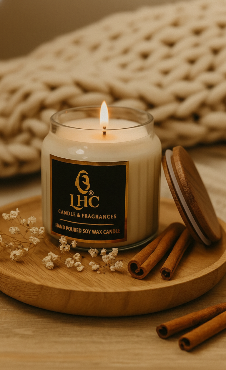 Elegance Soy Wax Scented Candle With Airtight Wooden Lid