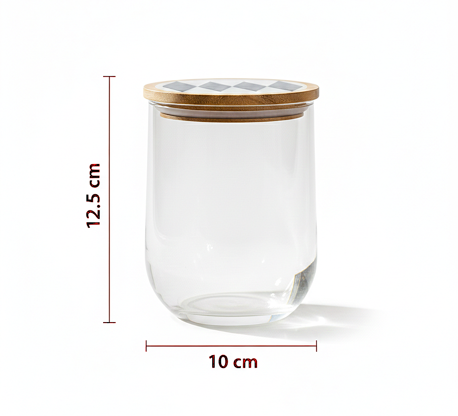 Patterned Lid Glass Storage Jars (Set of 2)