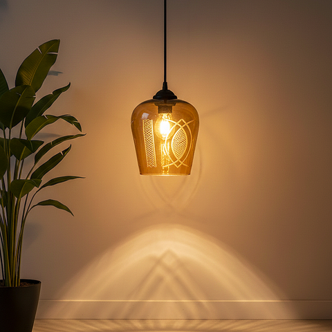 Amber Glass Pendant Hanging Light