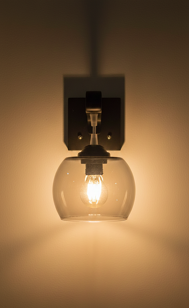 Smoked Glass Wall Light / Wall Sconce