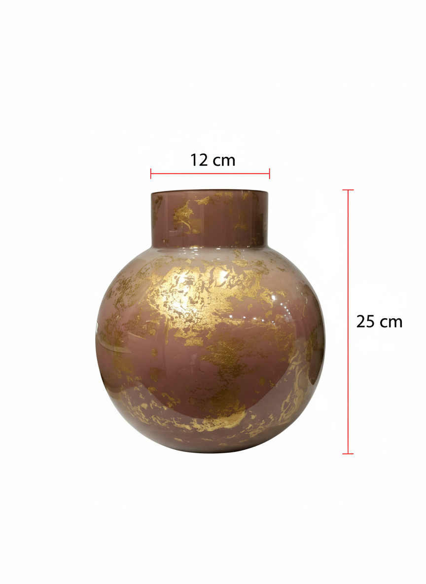 Antique Gold Textured Ceramic Vase