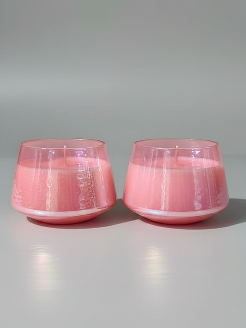 Blush Aura Glass Candle Set (Set of 2)