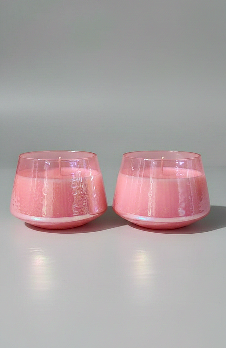 Blush Aura Glass Candle Set (Set of 2)