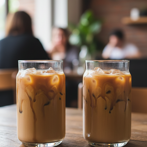 Modern Clear Glass Juice Tumblers (Set of 2)