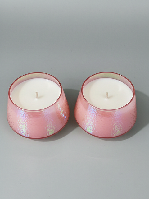 Blush Aura Glass Candle Set (Set of 2)