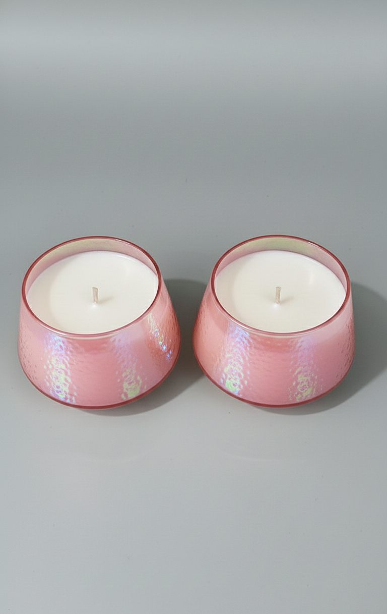 Blush Aura Glass Candle Set (Set of 2)