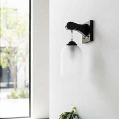 Modern Frosted Glass Wall Lamp (White)