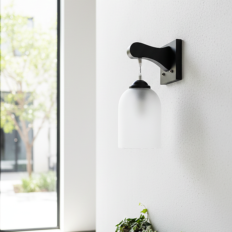 Modern Frosted Glass Wall Lamp (White)
