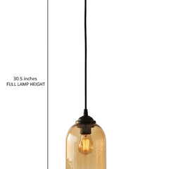 Warm Lustrous Hammered Glass Hanging Pendant Lamp ( Brown)