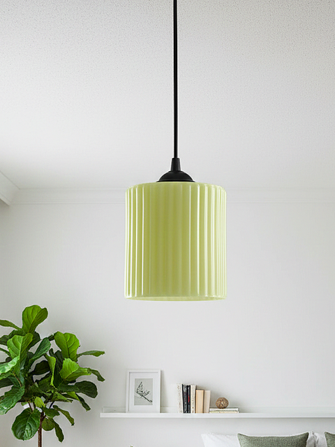 Ribbed Amber Glass Wall Sconce – Matte Black Base