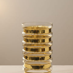 Aurora Gold Ribbed Glass Vase