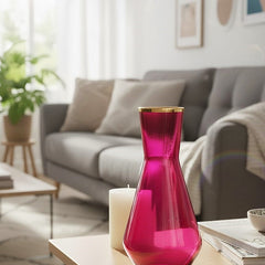 Blush Bloom Gold-Rim Glass Vase