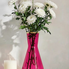 Blush Bloom Gold-Rim Glass Vase