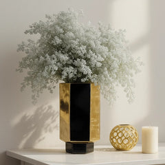 Regal Noir & Gold Statement Vase