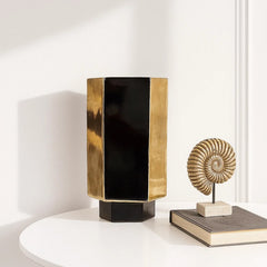 Regal Noir & Gold Statement Vase