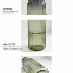 Ombre Ribbed Glass Vase