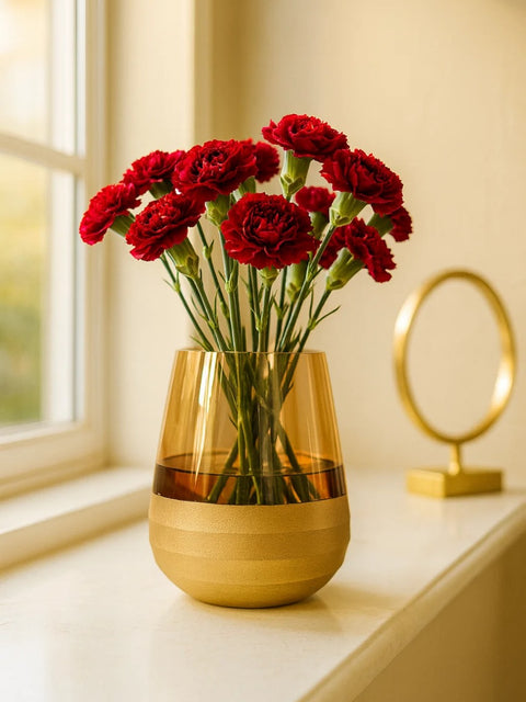 Golden Ember Glass Vase