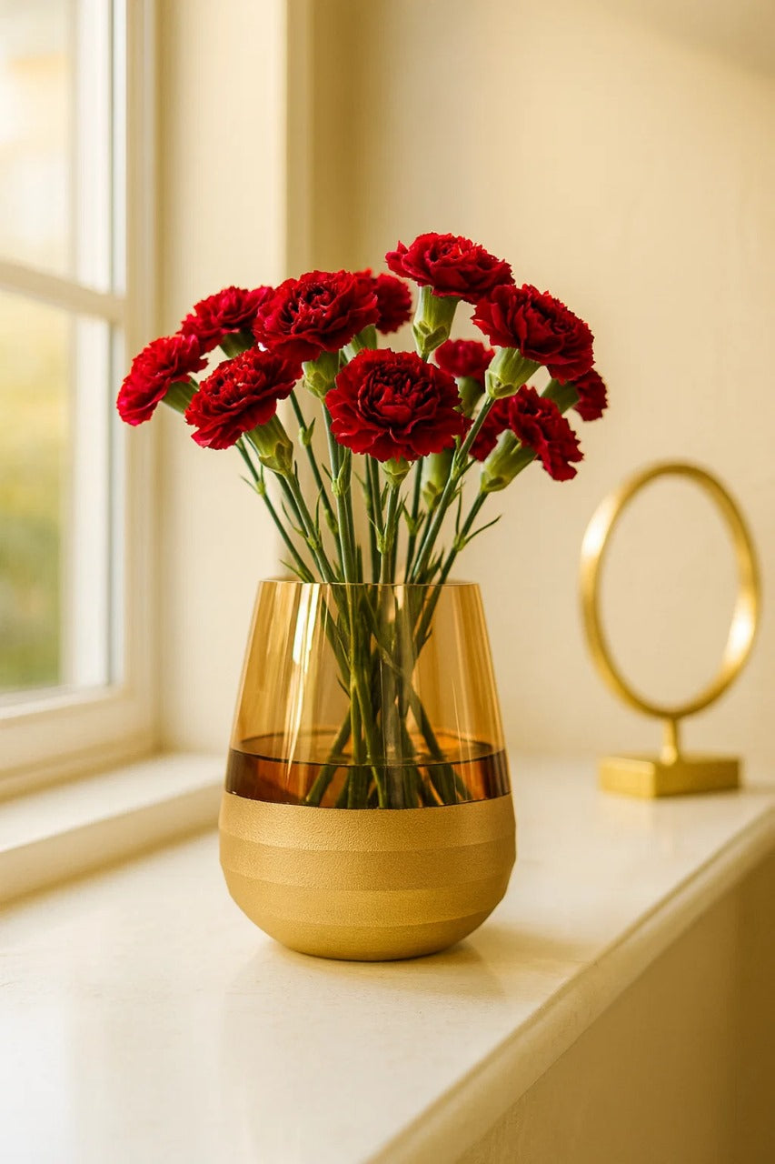 Golden Ember Glass Vase