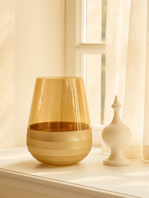 Golden Ember Glass Vase