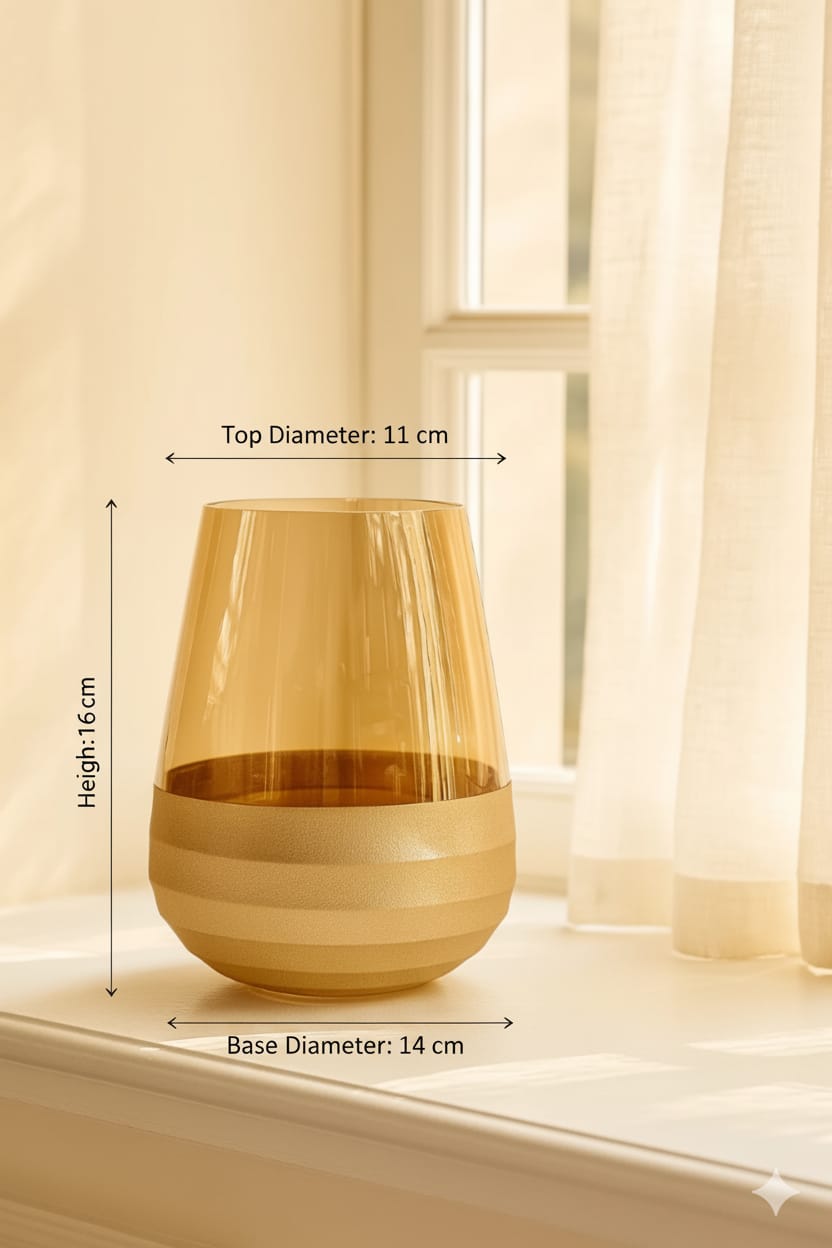 Golden Ember Glass Vase