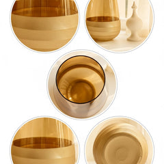 Gold-Toned Glass Floral Vase