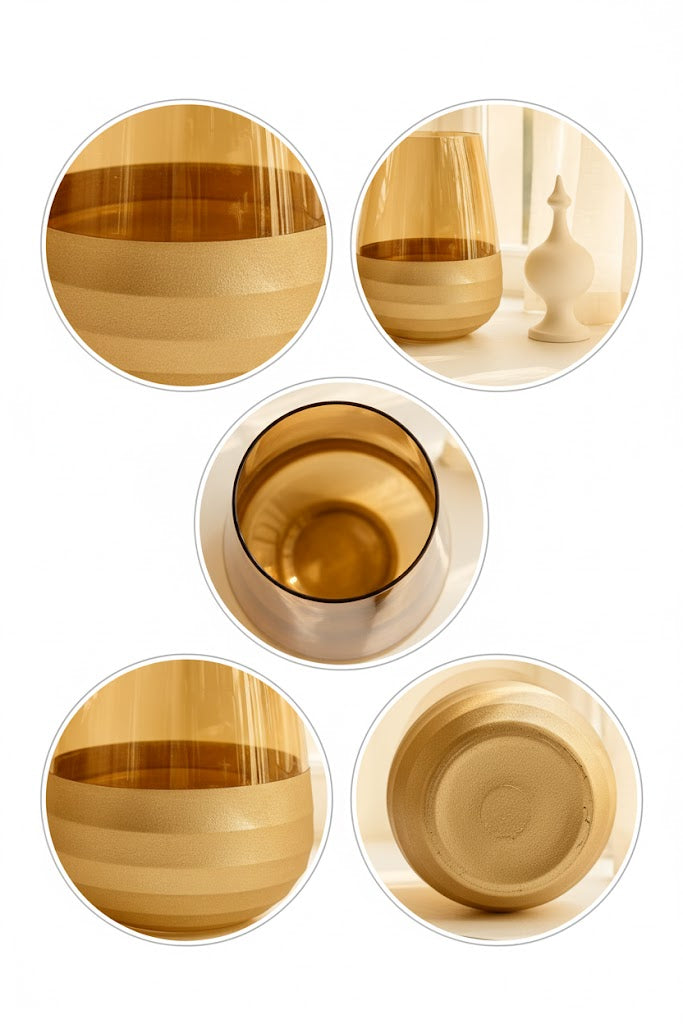 Golden Ember Glass Vase