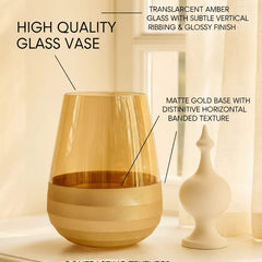 Gold-Toned Glass Floral Vase