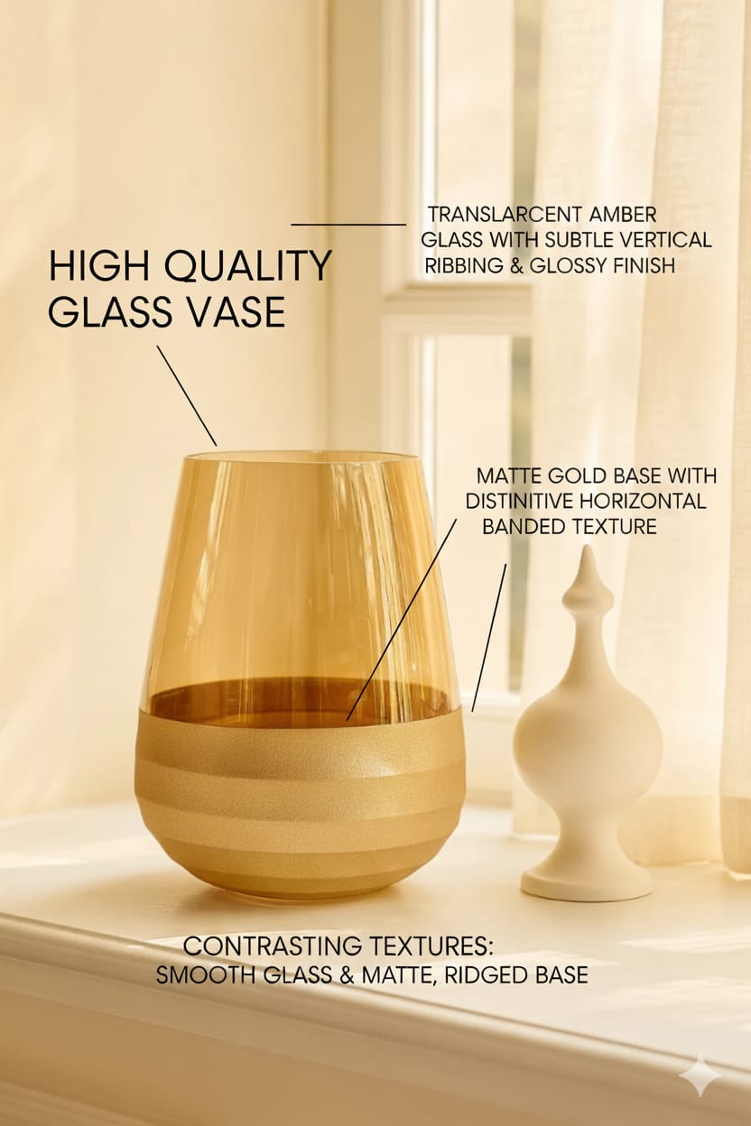 Golden Ember Glass Vase