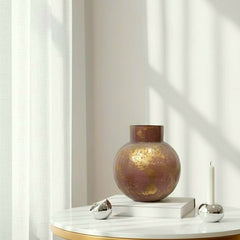 Antique Gold Textured Ceramic Vase