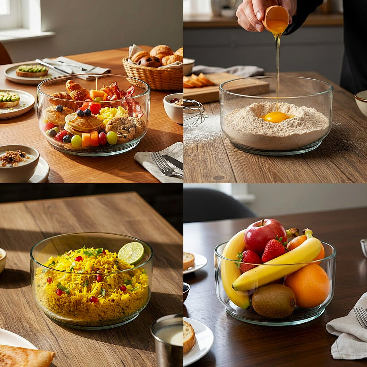 Clear Glass Serving Bowl – Everyday Dining Essential [BM Bowl]