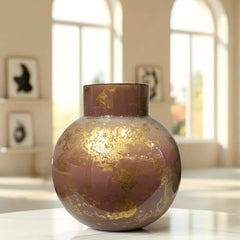 Antique Gold Textured Ceramic Vase