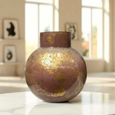 Antique Gold Textured Glass Vase