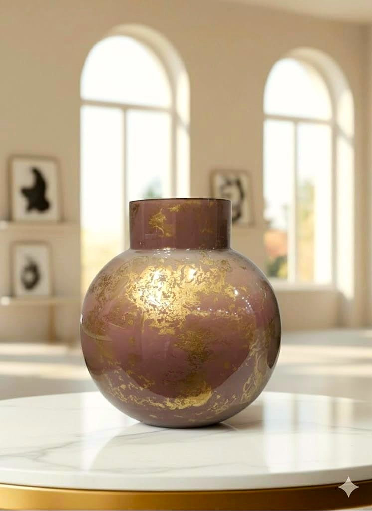 Antique Gold Textured Ceramic Vase